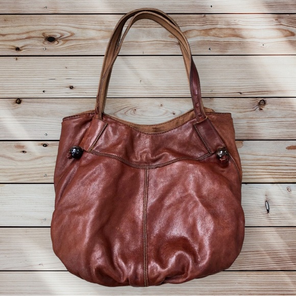 Lucky Brand Bags Vintage Lucky Brand Lamb Leather Beaded Hobo